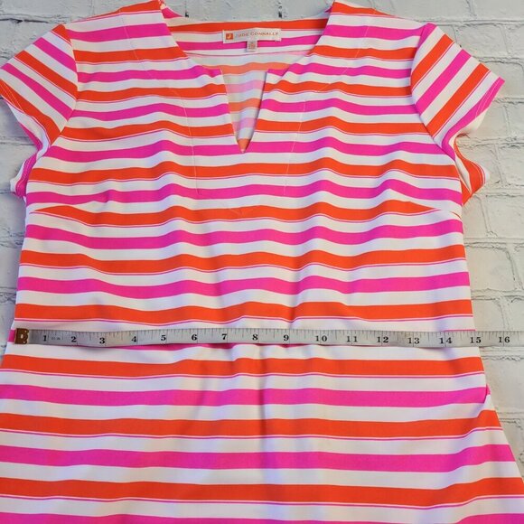 Jude Connally multicolored stripped summer dress fit and flare liquid size M - Picture 5 of 10